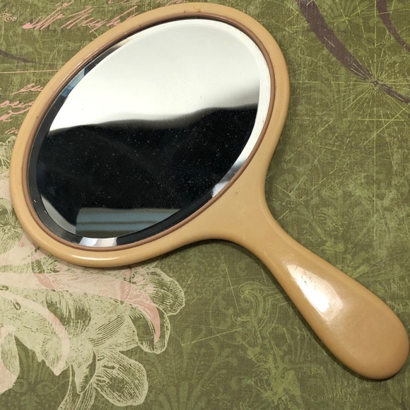 Xxx - Celluloid Hand Mirror - Beveled Oval - Picture 2 of 7